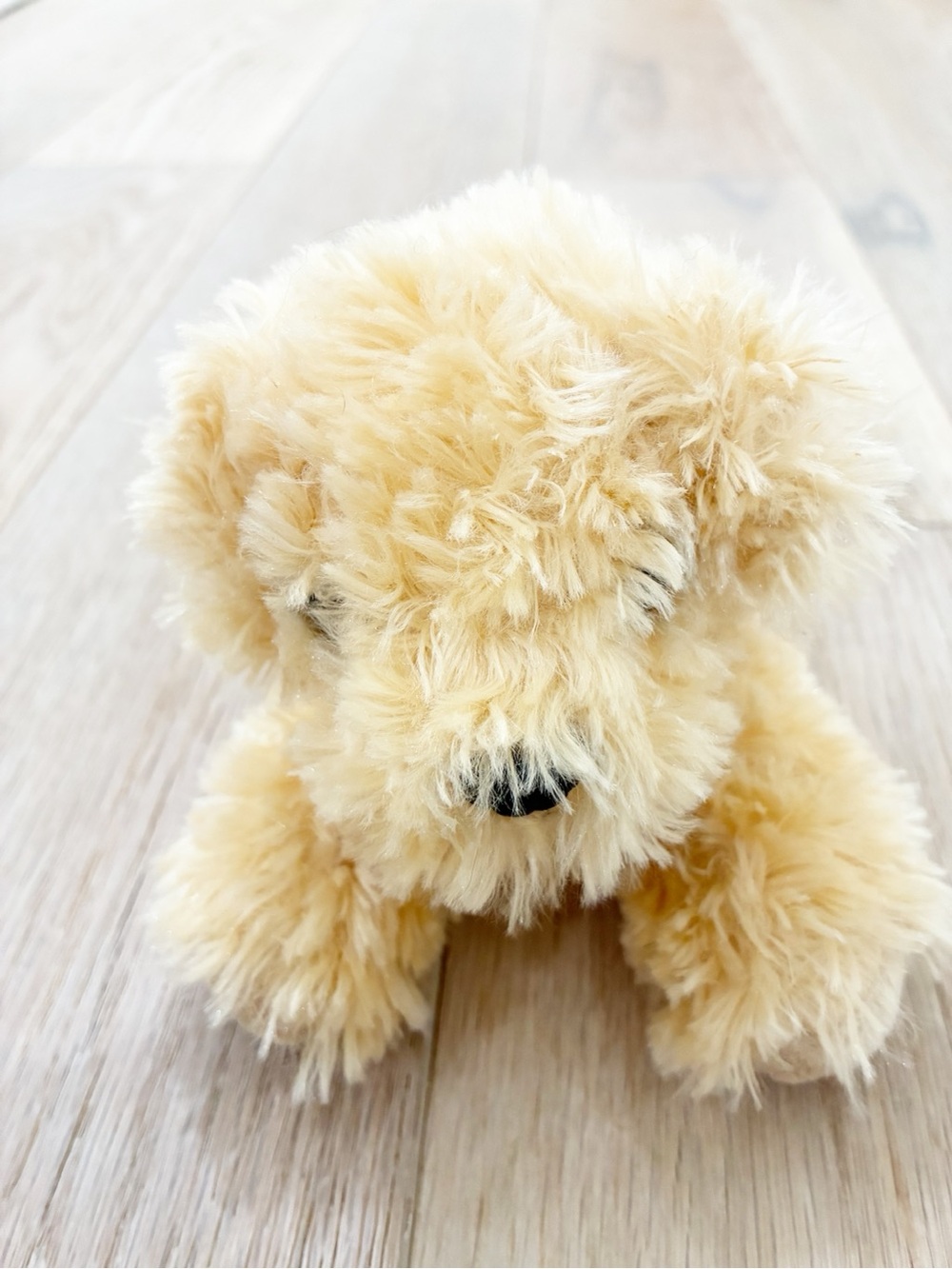 Plush Cream Puppy Stuffed Animal - Soft Cuddly Companion